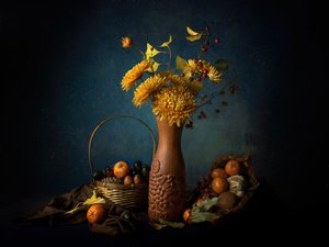 黄金の秋の静物画
