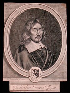 クリストファー・シンプソンの肖像（1605年〜69年頃）（エングレーヴィング） 作： John (after) Carwarden