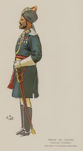 ハイデラバード派遣軍第3ランサーズ将校（カラーリトグラフ 作： John (after) Charlton