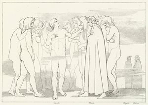カゼラの歌、煉獄、カント2（エングレーヴィング 作： John (after) Flaxman