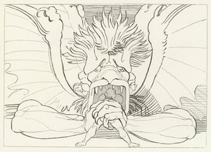 ディス、またはルシファー、インフェルノ、カント34（エングレーヴィング 作： John (after) Flaxman