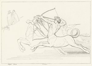 ケンタウロスとの出会い、インフェルノ、カント12（彫刻 作： John (after) Flaxman