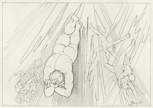 ルシファー、煉獄、カント12 (エングレーヴィング) 作： John (after) Flaxman