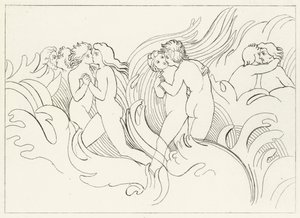 炎の運命、煉獄、カント26（エングレーヴィング 作： John (after) Flaxman
