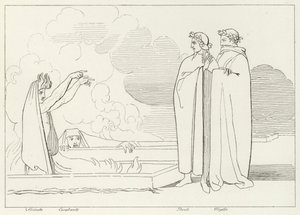 炎の墓、インフェルノ、カント10（エングレーヴィング 作： John (after) Flaxman