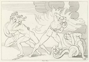 炎の蛇、インフェルノ、カント24（エングレーヴィング 作： John (after) Flaxman