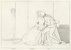 驚愕する恋人たち」インフェルノ第5番(エングレーヴィング) 作： John (after) Flaxman