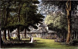 R.アッカーマン（1764-1834）の「芸術のリポジトリ」より「オールド・ウィンザーのエリザベス王女のコテージ」。 作： John (after) Gendall