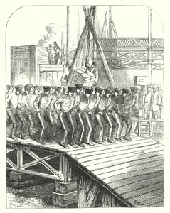 1851年に開催された万国博覧会の会場となったロンドンのハイドパークにあるクリスタルパレスの敷地で働く石工や鉱山労働者たち（エングレービング 作： John (after) Gilbert