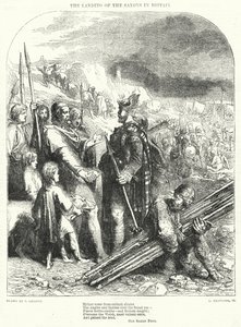 サクソン人のイギリス上陸（版画 作： John (after) Gilbert