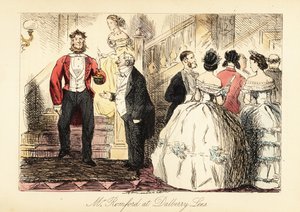フォーマルな服を着てディナーに参加する英国紳士 作： John (after) Leech