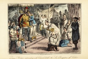 1347年カレー包囲後のイングランド王エドワード3世 作： John (after) Leech
