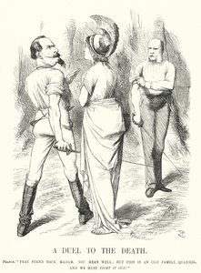 パンチの漫画。死の決闘-普仏戦争（エングレーヴィング 作： John (after) Tenniel