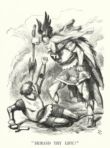 パンチの漫画。Demand Thy Life!- 普仏戦争でのフランスの敗北（エングレービング 作： John (after) Tenniel