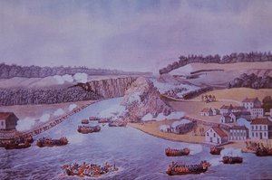 クイーンストンハイツの戦い（カラーリトグラフ 作： Walter Charles Mills