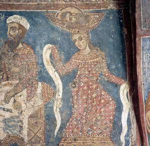ギリシャ・クレタ島デリアナの教会のフレスコ画（写真 作： Walter Charles Mills