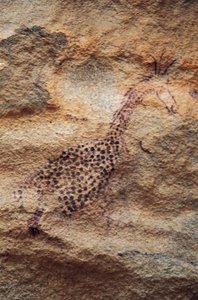 キリン、洞窟壁画、牧畜時代（紀元前4000～2500年）、タッシリ・ナジェール（ユネスコ世界遺産登録