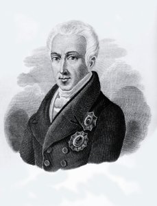 1828年から1831年までギリシャ共和国大統領を務めたイオアニス・アントニオス・カポディストリアス伯爵（1776-1831）の肖像（彫刻作品 作： Walter Charles Mills