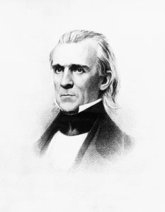1845年から1849年まで第11代大統領を務めたアメリカの弁護士・政治家、ジェームズ・ノックス・ポーク（1795-1849）の肖像、マシュー・ブレイディ（1822-1896）のダゲレオタイプをもとにした彫刻。 作： Walter Charles Mills
