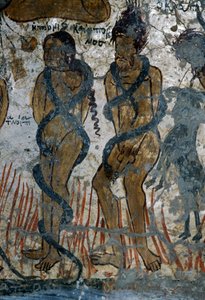 呪われた者への罰、アギア・パラスケヴィ教会の細部（ギリシャ、クレタ島、ヴォウタス）（写真