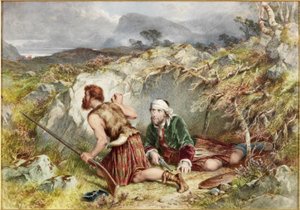 カロデンからの逃亡者（ボード上の水彩画とボディカラー）