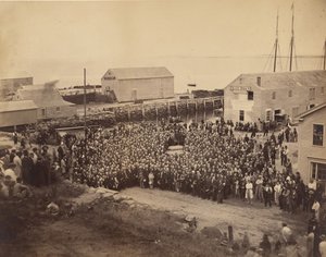 1865 年 6 月 22 日、プリマス ロックでの全国会衆評議会。 作： John Adams Whipple