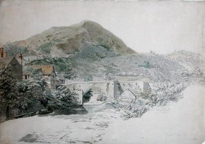 ブリッジ、ランゴレン（水彩・紙） 作： John Alexander Gresse