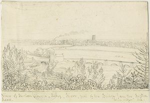 バートン・アポン・トレント：ペンとインクの描画、nd [1799-1854] 作： John Allport