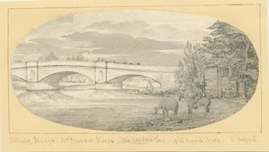 ウォルズリー橋：ペンと水彩画、ND［1799-1854］（デッサン 作： John Allport