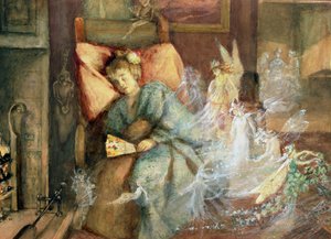 夢を見る（紙に水彩とボディカラー） 作： John Anster Fitzgerald
