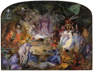 妖精の宴会、c。 1858 作： John Anster Fitzgerald