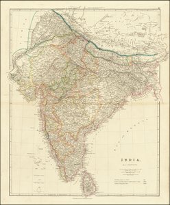 1832年、ジョン・アロースミスによるインド地図 作： ジョン・アロウスミス