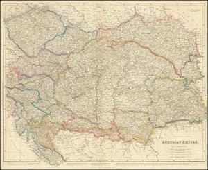 1858年、ジョン・アロースミスによるオーストリア帝国の地図 作： ジョン・アロウスミス