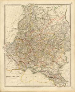 ロシアとポーランドの地図、1832年。 作： John Arrowsmith