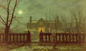 月光の庭の女性、1882 作： John Atkinson Grimshaw