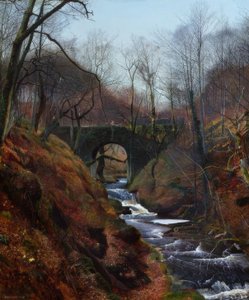 吟遊詩人、ギルベック-絵画、1867年、v。 JAGrimshaw 作： John Atkinson Grimshaw