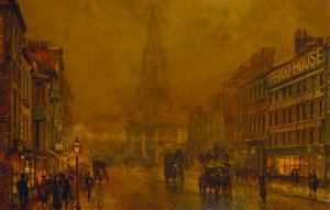 自治区ブラックマンストリート 作： John Atkinson Grimshaw