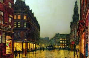 リーズのボア・レーン 作： John Atkinson Grimshaw