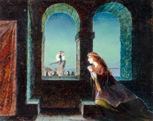 グイネヴィア、1863 作： John Atkinson Grimshaw