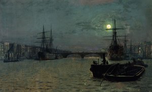 ロンドン橋-半潮、1884 作： John Atkinson Grimshaw