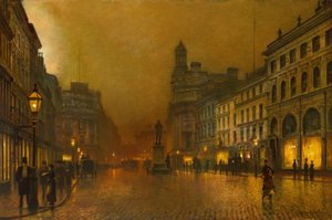 マンチェスター、セントアンズスクエア- JAGrimshawによる絵画 作： John Atkinson Grimshaw