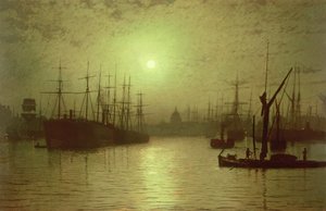 テムズ川の日暮れ 作： John Atkinson Grimshaw