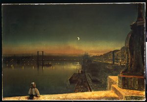 ポンドピエールから夜のルーアン、1878 作： John Atkinson Grimshaw