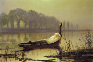 「シャロットの女」、1875年頃（キャンバスに油彩） 作： John Atkinson Grimshaw
