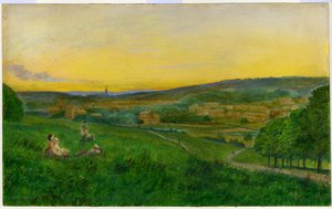 ウッドハウス・リッジからの眺め（油彩・キャンバス 作： John Atkinson Grimshaw