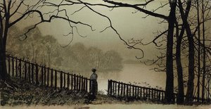 ウォータールー湖、ラウンドヘイパーク、リーズ、1876-7 作： John Atkinson Grimshaw