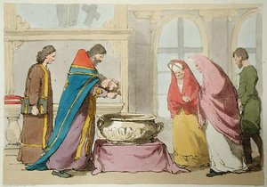 バプテスマ（画家によるエッチング、1804年発行）（カラーリトグラフ 作： John Augustus Atkinson