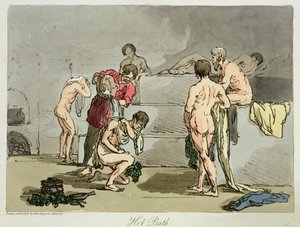 アーティスト、パブによってエッチングされた「ロシア人のマナー、習慣、娯楽」のボリュームIIIのホットバス、プレート73。 1804（アクアチント） 作： John Augustus Atkinson