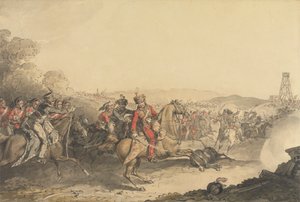 O Marquês de Anglesey ferido enquanto liderava uma carga de cavalaria pesada no final da Batalha de Waterloo 作： John Augustus Atkinson