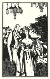 バイロン卿によるドンファンのイラスト: ファンは最高の社会に受け入れられました (litho) 作： John Austen